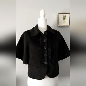 Available Cropped Capelet Blazer Women Or Girls Size Medium Short Sleeve Ruffles